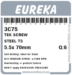 3C75 - Tek Screw Steel -3C75_label_T
